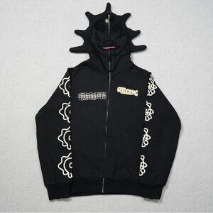 Glo Gang Black Skull Zip Up Hoodie